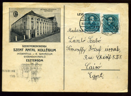 94013 ESZTERGOM 1933. Levlap Egyiptomba Küldve - Lettres & Documents
