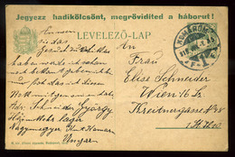 94026 KOMÁROM 1918. Hadikölcsön Díjjegyes Lap Bécsbe Küldve - Entiers Postaux