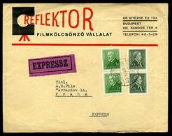 94034 BUDAPEST 1933. Expressz Céges Levél, Arcképek Bérmentesítéssel - Lettres & Documents