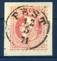 94281 PEST 1871. 05.12! 5Kr Bélyegzés ((kopott Lemez)  /  5 Kr Pmk (weathered Plate) - Oblitérés