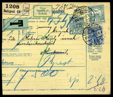 94353 BUDAPEST 1914. Csomagszállító 2K16f Kecskemétről Visszaküldve  /  Parcel Postcard 2K16f Returned From Kecskemét - Colis Postaux