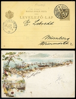 94355 BUDAPEST 1896. Millenniumi Díjjegyes Levlap, Kiállítási Bélyegzéssel Nürnbergbe Küldve  /  Millennium Stationery P - Entiers Postaux