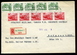 94300 BUDAPEST 1969. Ajánlott Levél Tekercs Bélyegekkel  /  Reg. Letter Scroll Stamps - Lettres & Documents