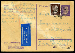 94374 WIEN 1943. Légi Díjjegyes Levlap Pápára Küldve  /  VIENNA 1943 Airmail Stationery P.card To Pápa - Lettres & Documents