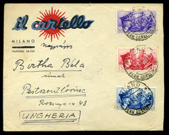 94383 OLASZORSZÁG 1941. Dekoratív, Propaganda Levél Magyarországra Küldve  /  ITALY 1941 Decorative Propaganda Letter To - Propagande De Guerre