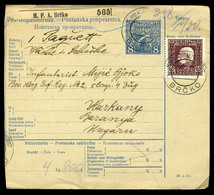 94389 AUSZTRIA BOSZNIA I.VH Csomagszállító Brcko , Harkányba Küldve  /  WW I. Parcel Postcard Brcko To Harkány - Lettres & Documents