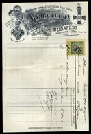 94431 BUDAPEST 1906. Kriegler D. Ékszergyáros, Fejléces Számla  /  Kriegler D. Jeweler   Letterhead Bill - Autres & Non Classés