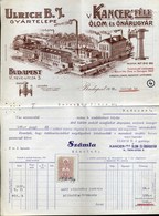 94457 BUDAPEST 1938. Kancer Féle Ónárugyár, Fejléces,céges Számla  /  Kancer Tin Factory  Letterhead Corp. Bill - Autres & Non Classés