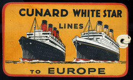 94550 Cunard White Star Lines  Bőrönd Kártya  /  Cunard White Star Lines Luggage Card - Dépliants Touristiques