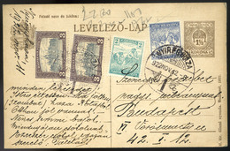 95020 NYÍREGYHÁZA 1922. 1 1/2 K Díjjegyes Levlap, 10K-ra Kiegészítve Budapestre Küldve   /  1 1/2 K Stationery P.card Up - Lettres & Documents