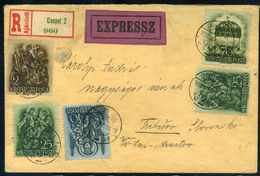 95040 CSEPEL 1938. Expressz Levél , Szent Isván ötbélyeges, Négycímletű Bérmentesítéssel Szlovákiába Küldve  /  Express - Lettres & Documents