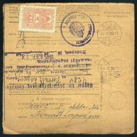 95114 CSORVÁS 1945. Inflációs Csomagszállító Postaszemélyzeti Kedvezménnyel Szárra Küldve  /  Infla. Parcel Postcard Wit - Colis Postaux