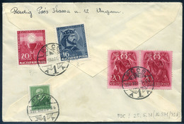 95137 PÉCS 1938. Ajánlott Levél Eucharisztikus-Szent István-Arcképek Bérmentesítéssel Ausztriába Küldve. FDC!  /  Reg. L - Lettres & Documents