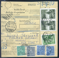 95146 1972. Csomagszállító, Ritka, Magas Bérmentesítéssel Finnországba Küldve, érdekes.  /  Parcel Postcard Rare High Fr - Lettres & Documents