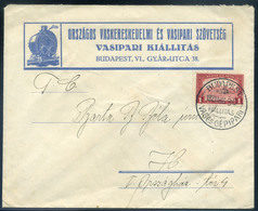 95142 BUDAPEST 1921. Vasipari Kiállítás, Levél, Ritka Alkalmi Bélyegzéssel , érk. Bélyegzéssel  /  Iron Industry Expo, L - Lettres & Documents