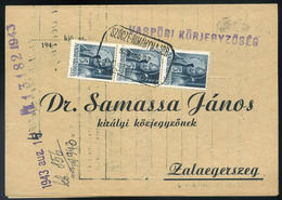 95147 SZŐCZERIMÁNYMAJOR 1943. Levél, Postaügynökségi Bélyegzéssel Zalaegerszegre  /  Letter Postal Agency Pmk To Zalaege - Lettres & Documents