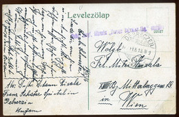 95181 DEBRECEN 1916. I.VH Képeslap, Debr Megf. állomás , Tábori Postával Bécsbe Küldve  /  WW I. Pic. P.card Station Via - Lettres & Documents