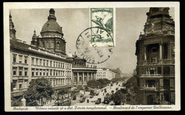 94769 BUDAPEST 1929. Dekoratív Légi Képeslap Repülő 72f Németországba Küldve  /  Decorative Airmail Pic. P.card Airplane - Lettres & Documents