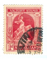 NUOVA ZELANDA, NEW ZEALAND, COMMEMORATIVO, VITTORIA, 1920, FRANCOBOLLI USATI Yvert Tellier 170   Scott 166 - Oblitérés
