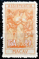 !										■■■■■ds■■ Macao Postal Tax 1945 AF#10(*) Lady Of Mercy 15 Avos 11,5 HK (x5885) - Neufs