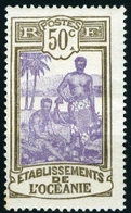 OCEANIA, POLINESIA FRANCESE, FRENCH POLYNESIA, COLONIA FRANCESE, USI, COSTUMI, 1926, NUOVI (MLH*) YT 55   Scott 44 - Usati