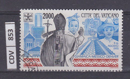 VATICANO   1994	Viaggi Giovanni Paolo II, L. 2000, Usato - Used Stamps