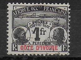 GRANDES SERIES COLONIALES - COTE D'IVOIRE - BALLAY - TAXE YVERT N°8 * OBLITERE - COTE = 46 EUR - Gebruikt