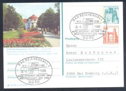 Germany 1986 Postal Stationery Card: Biathlon; International Military Ski Championship; CISM; BAd Reichenhall Tulips Flo - Invierno