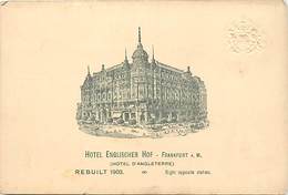 Pays Div -ref L582- Allemagne - Germany - Hotel Englischer Hof - Frankfurt - Francfort - Hotel D Angleterre - - Unclassified