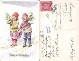 564089,tolle Künstler AK Karl Feiertag Ski Weihnachten Kinder Pub B.K.W.I. 2991-6 - Feiertag, Karl