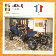 1912 FRANCE VIEILLE VOITURE DARRACQ V LUXE 1914 - FRANCE OLD CAR - FRANCIA VIEJO COCHE - VECCHIA MACCHINA - Autos