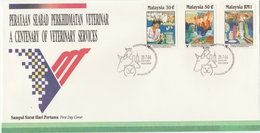 MALAISIE 1994 A Centenary Of Veterinary Services And Animal Industry In Malaysia FDC SG#536-538 - Malasia (1964-...)