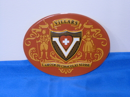 Plaque Métal "VILLARS" Chocolat Suisse - Blechschilder (ab 1960)