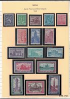 INDIA 1949. Set Of 16 Stamps In Excellent Mint Condition: Ajanta Panel And Other Subject. SG309-24 MH - Neufs