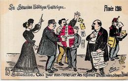 CPA FLEURY La Semaine Politique Satirique 1906 Non Circulé Postes Facteur PTT - Philosophy