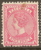 VICTORIA 1886 9d Carm-rose QV SG 320 HM* #AKZ266 - Ungebraucht