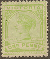 VICTORIA 1886 1d Yell-green QV SG 312a HM #AKZ216 - Mint Stamps