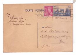 Entier Postal 80 C Carte Arc De Triomphe 1940 Paris Gare Du Nord Mercure 70 C - AK Mit Aufdruck (vor 1995)