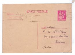 Entier Postal 1 Fr 1928 - Postales  Transplantadas (antes 1995)
