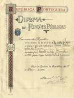 PORTUGAL, Diploma De Funções Públicas, F/VF - Nuevos