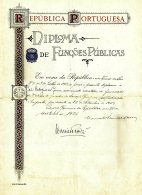 PORTUGAL, Diploma De Funções Públicas, F/VF - Nuovi