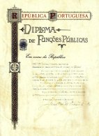PORTUGAL, Diploma De Funções Públicas, F/VF - Ungebraucht
