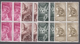 Spanish Sahara Animals 1960 Mi#161-163 And Mi#207-210 Mint Never Hinged Blocks Of Four - Spaanse Sahara