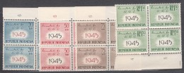 Indonesia 1959 Mi#249-252 Mint Never Hinged Blocks Of Four - Indonesia