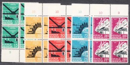 Indonesia 1959 Mi#253-257 Mint Never Hinged Blocks Of Four - Indonesia