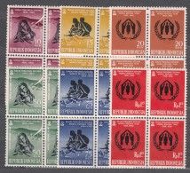 Indonesia 1960 Mi#263-266 Mint Never Hinged Blocks Of Four - Indonesia