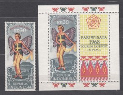 Indonesia 1968 Mi#610 And Block 11 Mint Never Hinged - Indonesia