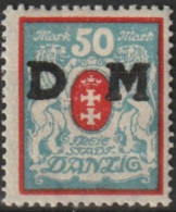 MiNr. 33 Deutschland Freie Stadt Danzig, Dienstmarken 1922, 16. Dez./1923, 2. Juli. Dienstmarken: Freimarken - Servizio