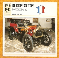 1906 FRANCE VIEILLE VOITURE DE DION BOUTON MONOCYLINDRE AL - FRANCE OLD CAR - FRANCIA VIEJO COCHE - VECCHIA MACCHINA - Coches