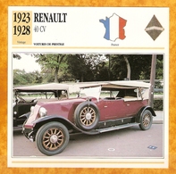 1923 FRANCE VIEILLE VOITURE RENAULT 40 CV - FRANCE OLD CAR - FRANCIA VIEJO COCHE - VECCHIA MACCHINA - Automobili